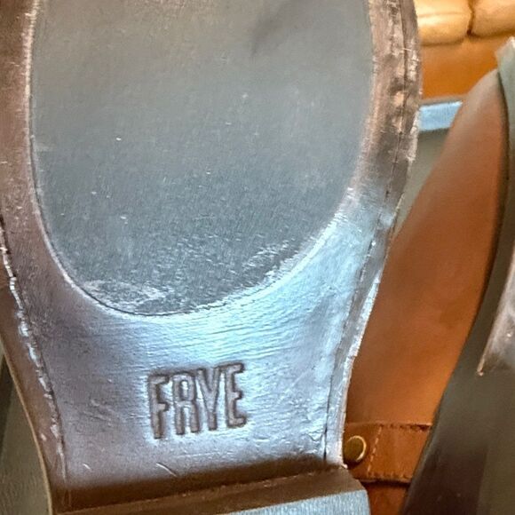 Frye Billy Harness Saddle Leather Brown Ankle Boots size 8 - Picture 12 of 16